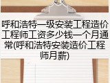 呼和浩特一级安装工程造价工程师工资多少钱一个月通常(呼和浩特安装造价工程师月薪)