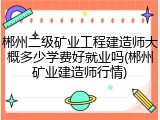 郴州二级矿业工程建造师大概多少学费好就业吗(郴州矿业建造师行情)