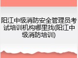 阳江中级消防安全管理员考试培训机构哪里找(阳江中级消防培训)
