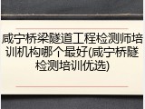咸宁桥梁隧道工程检测师培训机构哪个最好(咸宁桥隧检测培训优选)