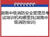 湖南中级消防安全管理员考试培训机构哪里找(湖南中级消防培训)