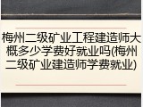 梅州二级矿业工程建造师大概多少学费好就业吗(梅州二级矿业建造师学费就业)