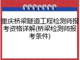 重庆桥梁隧道工程检测师报考资格详解(桥梁检测师报考条件)