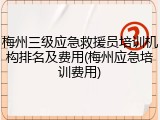 梅州三级应急救援员培训机构排名及费用(梅州应急培训费用)