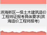 滨海新区一级土木建筑造价工程师证报考具体要求(滨海造价工程师报考)