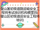 璧山区初级道路运输安全工程师考试培训机构哪里找(璧山区初级道运安全工程师培训)