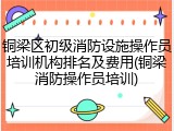 铜梁区初级消防设施操作员培训机构排名及费用(铜梁消防操作员培训)