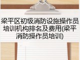 梁平区初级消防设施操作员培训机构排名及费用(梁平消防操作员培训)