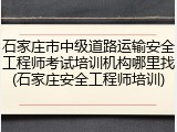 石家庄市中级道路运输安全工程师考试培训机构哪里找(石家庄安全工程师培训)