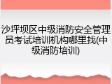 沙坪坝区中级消防安全管理员考试培训机构哪里找(中级消防培训)