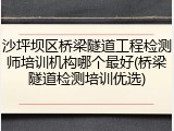 沙坪坝区桥梁隧道工程检测师培训机构哪个最好(桥梁隧道检测培训优选)