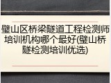 璧山区桥梁隧道工程检测师培训机构哪个最好(璧山桥隧检测培训优选)