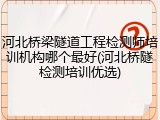 河北桥梁隧道工程检测师培训机构哪个最好(河北桥隧检测培训优选)