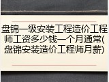 盘锦一级安装工程造价工程师工资多少钱一个月通常(盘锦安装造价工程师月薪)