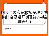 铜陵三级应急救援员培训机构排名及费用(铜陵应急培训费用)