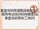 秦皇岛初级道路运输安全工程师考试培训机构哪里找(秦皇岛初级安工培训)