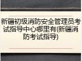 新疆初级消防安全管理员考试指导中心哪里有(新疆消防考试指导)