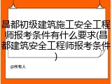 昌都初级建筑施工安全工程师报考条件有什么要求(昌都建筑安全工程师报考条件)