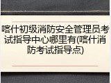 喀什初级消防安全管理员考试指导中心哪里有(喀什消防考试指导点)