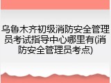 乌鲁木齐初级消防安全管理员考试指导中心哪里有(消防安全管理员考点)