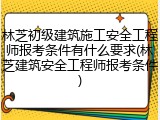 林芝初级建筑施工安全工程师报考条件有什么要求(林芝建筑安全工程师报考条件)