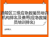 涪陵区三级应急救援员培训机构排名及费用(应急救援员培训排名)