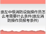 崇左中级消防设施操作员怎么考需要什么条件(崇左消防操作员报考条件)