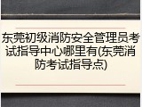 东莞初级消防安全管理员考试指导中心哪里有(东莞消防考试指导点)