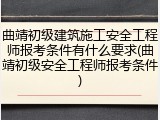 曲靖初级建筑施工安全工程师报考条件有什么要求(曲靖初级安全工程师报考条件)