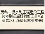 茂名一级水利工程造价工程师考到证后好找好工作吗(茂名水利造价师就业前景)