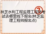 林芝水利工程监理工程师考试去哪里线下报名(林芝监理工程师报名点)