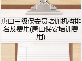 唐山三级保安员培训机构排名及费用(唐山保安培训费用)