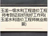 玉溪一级水利工程造价工程师考到证后好找好工作吗(玉溪水利造价工程师就业前景)