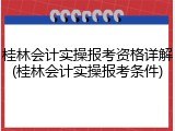 桂林会计实操报考资格详解(桂林会计实操报考条件)
