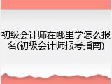初级会计师在哪里学怎么报名(初级会计师报考指南)
