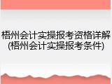 梧州会计实操报考资格详解(梧州会计实操报考条件)