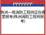 株洲一级消防工程师证在哪里报考(株洲消防工程师报考)