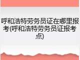 呼和浩特劳务员证在哪里报考(呼和浩特劳务员证报考点)