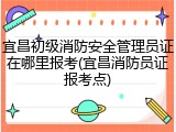 宜昌初级消防安全管理员证在哪里报考(宜昌消防员证报考点)