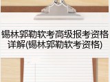 锡林郭勒软考高级报考资格详解(锡林郭勒软考资格)