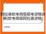 阿拉善软考高级报考资格详解(软考高级阿拉善资格)