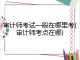 审计师考试一般在哪里考(审计师考点在哪)