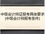 中级会计师证报考具体要求(中级会计师报考条件)
