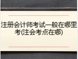 注册会计师考试一般在哪里考(注会考点在哪)