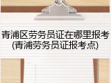 青浦区劳务员证在哪里报考(青浦劳务员证报考点)