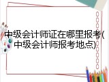 中级会计师证在哪里报考(中级会计师报考地点)