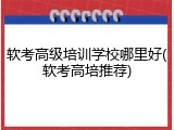 软考高级培训学校哪里好(软考高培推荐)