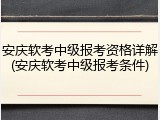 安庆软考中级报考资格详解(安庆软考中级报考条件)