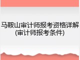 马鞍山审计师报考资格详解(审计师报考条件)