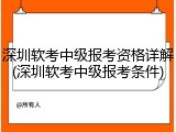 深圳软考中级报考资格详解(深圳软考中级报考条件)